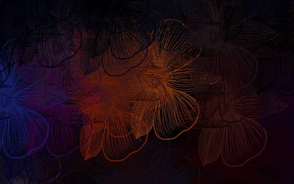 Dunkelrotes Vektormuster Mit Blüten Blumen Mit Farbverlauf Auf Weißem Hintergrund — Stockvektor