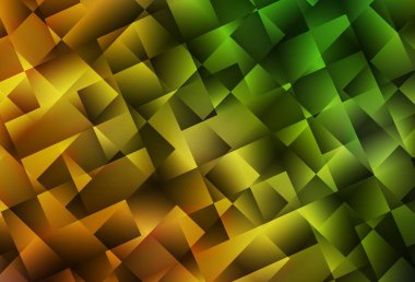 Koyu yeşil, sarı vektör çokgen arkaplan. Gradyanı olan üçgen geometrik örnek. İşiniz için yepyeni bir tasarım..