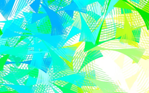Azul Claro Diseño Vectorial Verde Con Líneas Triángulos Gradiente Abstracto — Vector de stock