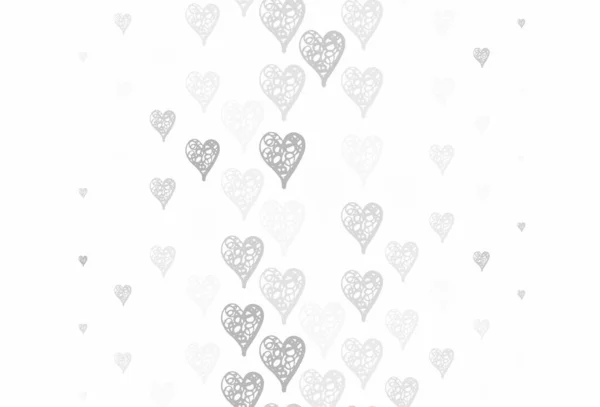 Patrón Vectorial Gris Claro Con Corazones Coloridos Hermosos Corazones Abstractos — Vector de stock