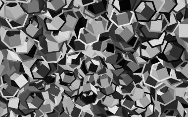 Altıgenli koyu gri vektör arkaplanı. Bulanık arkaplanda renkli altıgenler. Web sitesi posterleri, afişler için tasarım.