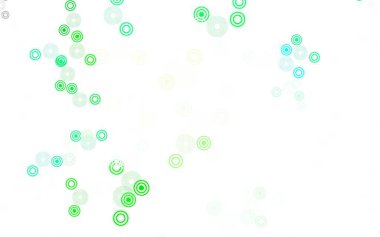 Çember şekilli açık yeşil vektör düzeni. Bulanık yağmur damlaları olan soyut bir çizim. Marka kitabınız için yeni şablon.