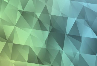 Açık Mavi, Yeşil vektör çokgen soyut düzeni. Zarif üçgenler ile Glitter soyut illüstrasyon. İş tasarımınız için yepyeni bir stil.