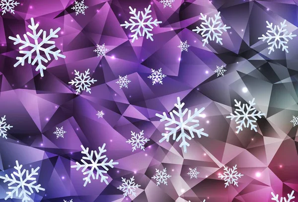 Light Multicolor Vector Layout Bright Snowflakes Stars Colorful Snowflakes Gradient — Stock Vector