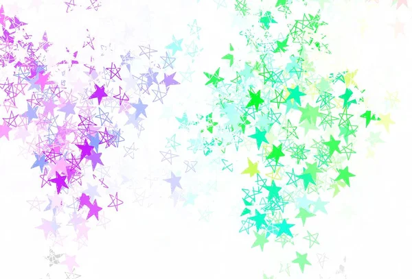 Светлый Многоцветный Векторный Фон Цветными Звёздами Сияющая Цветная Иллюстрация Звездами — стоковый вектор