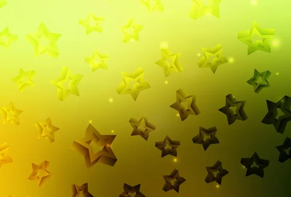 Ανοιχτό Πράσινο Κίτρινο Διανυσματικό Πρότυπο Αστέρια Του Ουρανού Λαμπερή Έγχρωμη — Διανυσματικό Αρχείο
