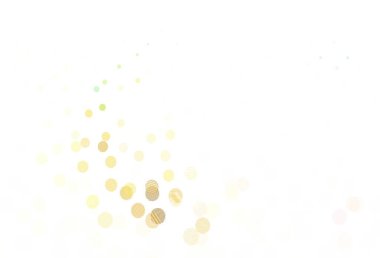 Açık yeşil, diskli sarı vektör dokusu. Doğa tarzında bulanık halkaları olan güzel renkli çizimler. Duvar kağıtlarının dokusu için desen.