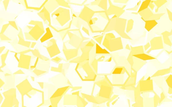 Ljusgul Vektorstruktur Med Färgglada Hexagoner Glitter Abstrakt Illustration Hexagonal Stil — Stock vektor