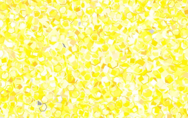 Светло Желтая Векторная Компоновка Шестиугольными Вставками Иллюстрация Набором Красочных Шестиугольников — стоковый вектор