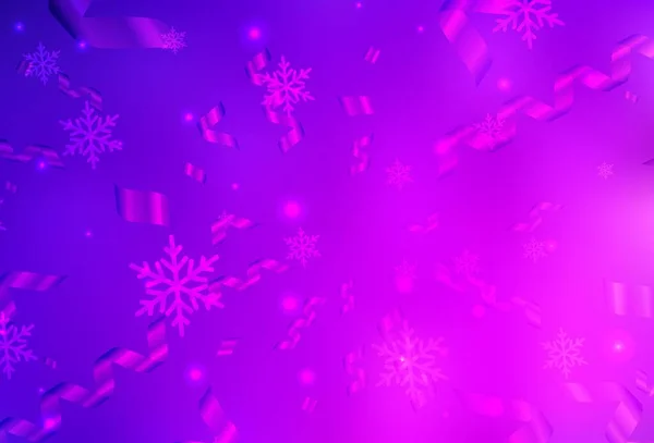 淡紫色 粉红矢量背景 假日风格 五彩缤纷的插图与圣诞节的简单和标志 小册子 教育传单的分发方式 — 图库矢量图片