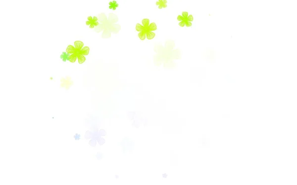 Ljusrosa Grön Vektor Klotter Bakgrund Med Blommor Abstrakt Illustration Med — Stock vektor