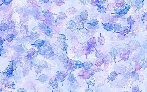 Светло Синий Векторный Узор Листьями Абстрактная Иллюстрация Листьями Цветами Стиле Стоковый вектор