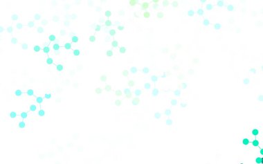 Açık mavi, yapay zeka yapısına sahip yeşil vektör şablonu. Soyut şablondaki yapay zeka şekilleriyle parlayan illüstrasyon. Bilim için desen, geleceksel tasarımlar..