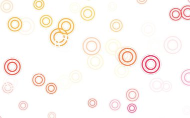 Açık kırmızı, küreli sarı vektör deseni. Renkli su damlaları olan modern soyut çizimler. Duvar kağıtlarının dokusu için desen.