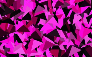 Çizgileri ve üçgenleri olan koyu pembe vektör arkaplanı. Renkli üçgenlerin olduğu bir resim. Web siteniz için basit tasarım.