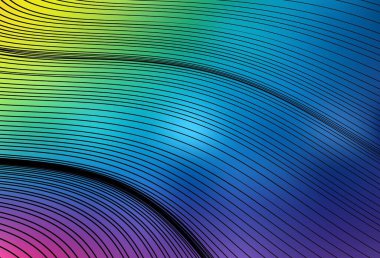 Eğri çizgileri olan açık renkli vektör dokusu. Eğri şekilli yepyeni renkli bir tasvir. Cep telefonu ekranları için arkaplan.