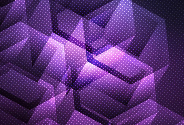 カラフルな六角形を持つダークパープルベクトルパターン 六角形で抽象的なイラストを光る ウェブサイトのポスター バナーのデザイン — ストックベクタ