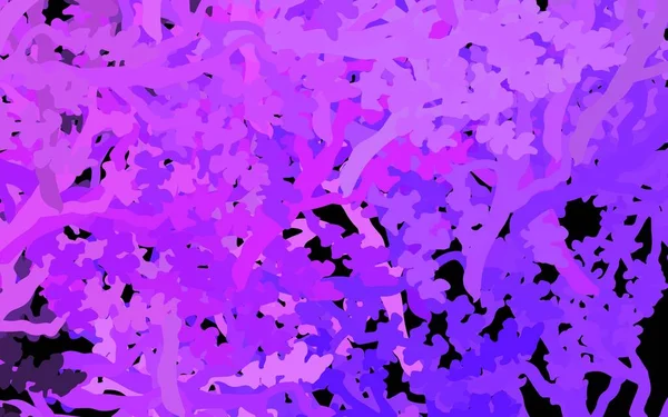 Dark Purple Vector Doodle Layout Dengan Daun Cabang Ilustrasi Kreatif - Stok Vektor