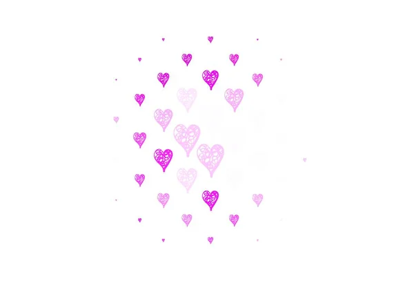 Fond Vectoriel Rose Clair Avec Des Cœurs Brillants Beau Cœur — Image vectorielle