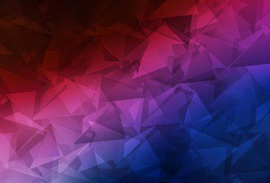 Koyu mavi, kırmızı vektör üçgen arkaplan. Çokgen şekilli bir örnek. Bir markanın arkaplanı için desen.