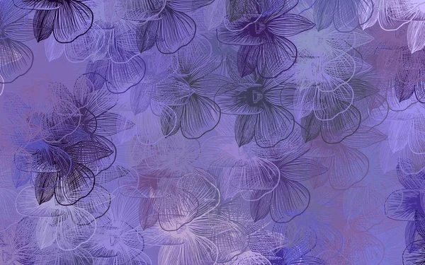 Vecteur Violet Clair Design Abstrait Avec Des Fleurs Une Élégante — Image vectorielle