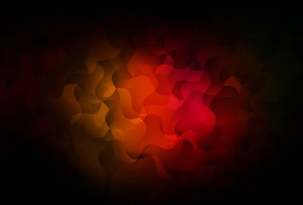 Tmavě Červená Žlutá Vektorová Šablona Křivými Čárami Chytrá Ilustrace Abstraktním — Stockový vektor