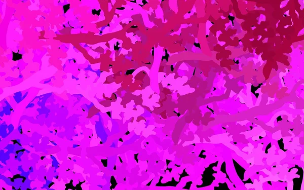 Темно Фиолетовый Розовый Листьями Ветвями Красочная Абстрактная Иллюстрация Листьями Стиле — стоковый вектор