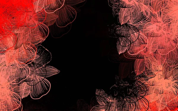 Fond Abstrait Vecteur Rouge Foncé Avec Des Fleurs Fleurs Dans — Image vectorielle