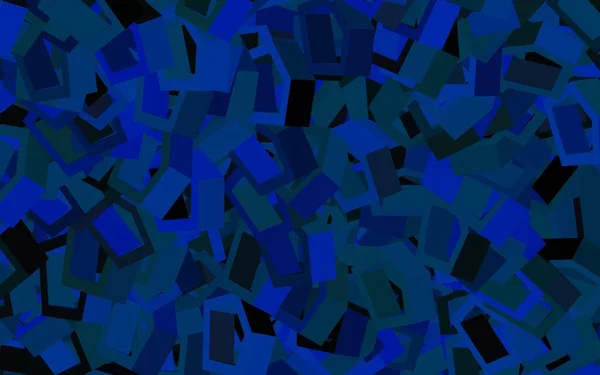 Patrón Vectorial Azul Oscuro Con Hexágonos Colores Ilustración Con Conjunto — Archivo Imágenes Vectoriales