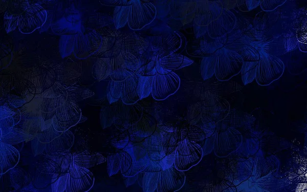 Koyu pembe, çiçekli mavi vektör karalama deseni. Beyaz arka planda eskiz karalama çiçekleri. Tasarımınız için yeni şablon.