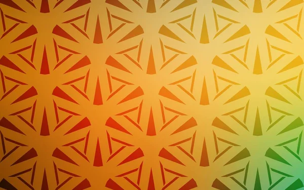 Verde Claro Diseño Vector Amarillo Con Líneas Triángulos Ilustración Abstracta — Archivo Imágenes Vectoriales