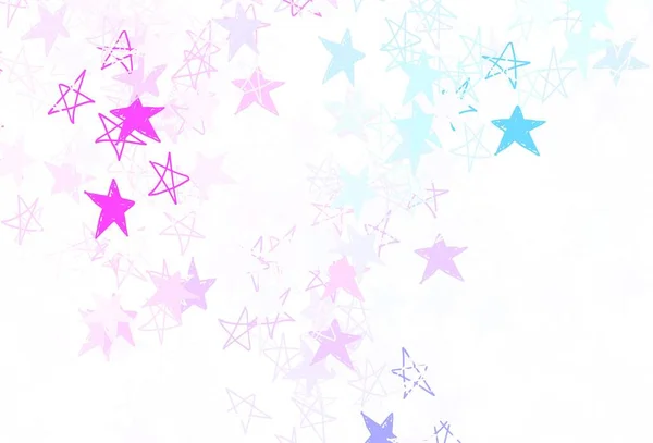 Light Pink Blue Vector Texture Beautiful Stars Blurred Decorative Design — Stock Vector