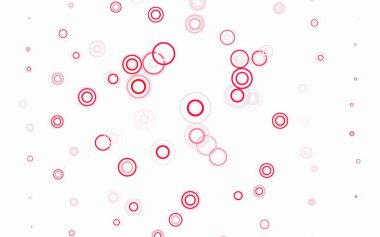 Dairesel şekilli açık kırmızı vektör düzeni. Doğa tarzında renkli baloncuklu soyut illüstrasyon. Reklamlar, broşürler için desen.