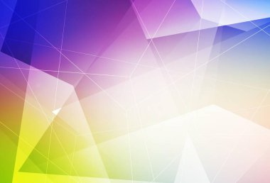 Çizgiler ve üçgenlerle ışık çok renkli vektör düzeni. Renkli üçgenli modern soyut illüstrasyon. İşiniz için en iyi akıllı tasarım.