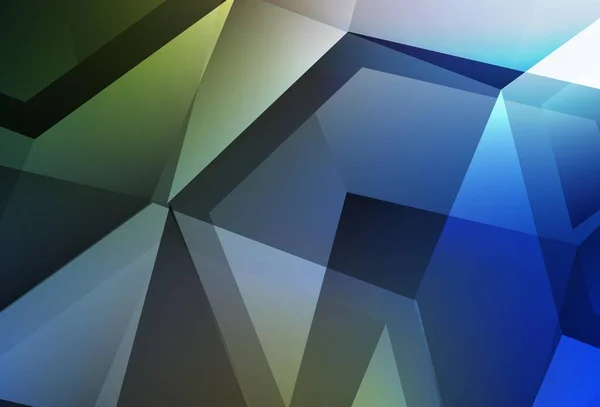 Темно Синяя Зеленая Векторная Компоновка Шестиугольными Вставками Иллюстрация Набором Красочных Стоковый вектор