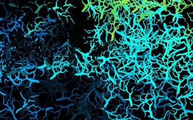 Koyu mavi, yeşil vektör, dalları ve yaprakları olan zarif bir duvar kağıdı. Yaprakları ve dalları olan zarif, parlak bir illüstrasyon. Marka kitabınız için yeni şablon.