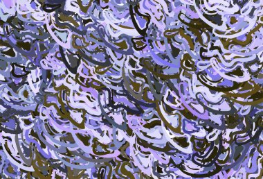 Açık pembe, eğri çizgileri olan yeşil vektör deseni. Çağdaş gradyan soyut çizgileri olan çizimler. Markan için yeni kompozisyon.