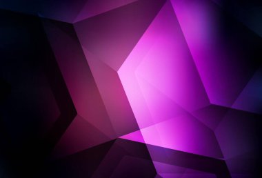 Altıgenli koyu mor vektör arkaplan. Altıgen tarzda ışıldayan soyut çizimler. Reklamlar, broşürler için desen.