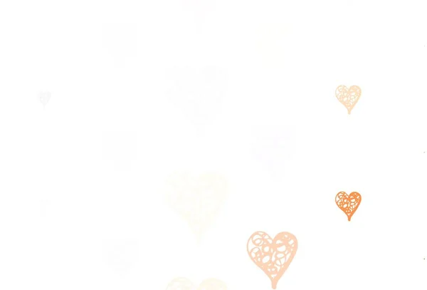 浅棕色矢量模板与涂鸦心 装饰设计 心形简洁 结婚礼物的模式 恭喜你 — 图库矢量图片