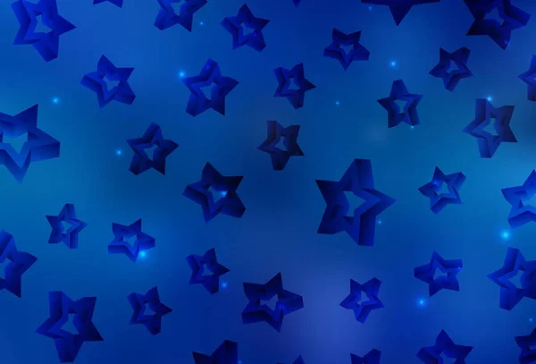 Hellblaue Vektorvorlage Mit Himmelssternen Sterne Auf Verschwommenem Abstrakten Hintergrund Mit — Stockvektor