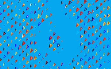 Koyu mavi, kırmızı vektör desenli ve çokgen. Doğa tarzında üçgenleri olan güzel bir çizim. Bir cep telefonu için arka plan.