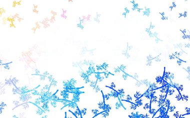 Açık mavi, kırmızı vektör, dallı doğal zemin. Yapraklı soyut illüstrasyon, karalama tarzı dallar. İşiniz için en iyi tasarım..