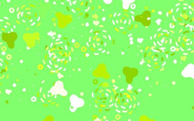 Açık yeşil, kaotik şekilli sarı vektör şablonu. Soyut tarzda rengarenk gradyan şekilleri olan bir resim. İşiniz için en iyi akıllı tasarım.