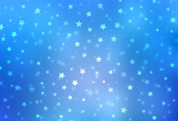 Textura Vectorial Azul Claro Con Copos Nieve Colores Estrellas Diseño — Archivo Imágenes Vectoriales