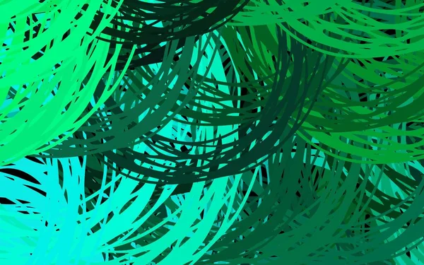 Fondo Vectorial Verde Oscuro Con Líneas Curvas Nueva Ilustración Colorida — Vector de stock