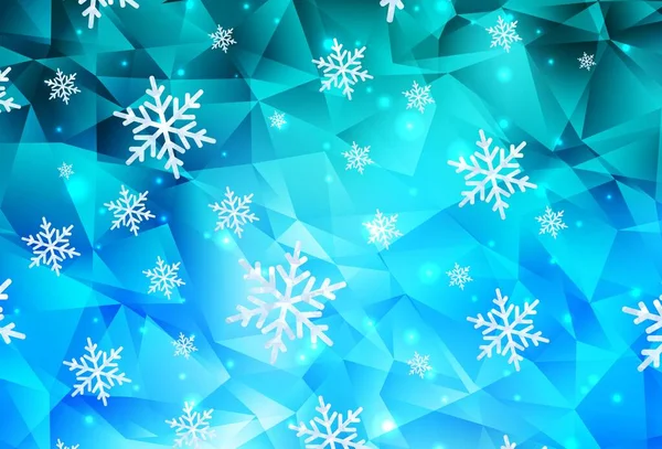 Diseño Vectorial Azul Claro Con Copos Nieve Brillantes Estrellas Copos — Vector de stock