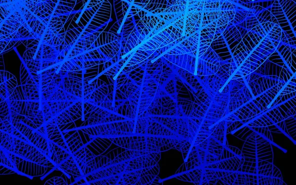 Темно Синий Вектор Элегантный Фон Листьями Красочная Иллюстрация Стиле Каракулей — стоковый вектор