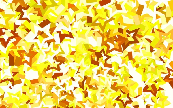 ライトグリーン 美しい星と黄色のベクトルテクスチャ 抽象的なテンプレート上の星と装飾的な輝くイラスト 宇宙背景用テンプレート — ストックベクタ