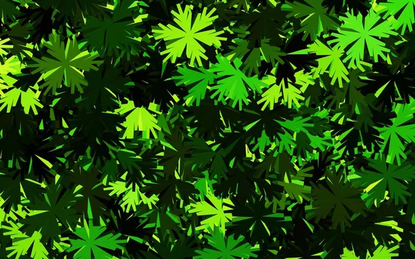 Темно Зеленый Векторный Естественный Фон Цветами Иллюстрация Красочными Абстрактными Цветками — стоковый вектор