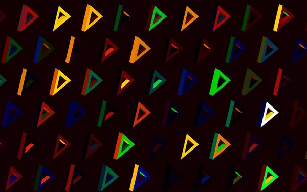 Темная Многоцветная Векторная Компоновка Линиями Треугольниками Треугольники Абстрактном Фоне Красочным Стоковая Иллюстрация